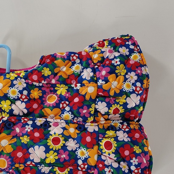 Baby Essentials Button Up Quilted Puffy Vest Multicolor Floral Print Multiples - Picture 3 of 7